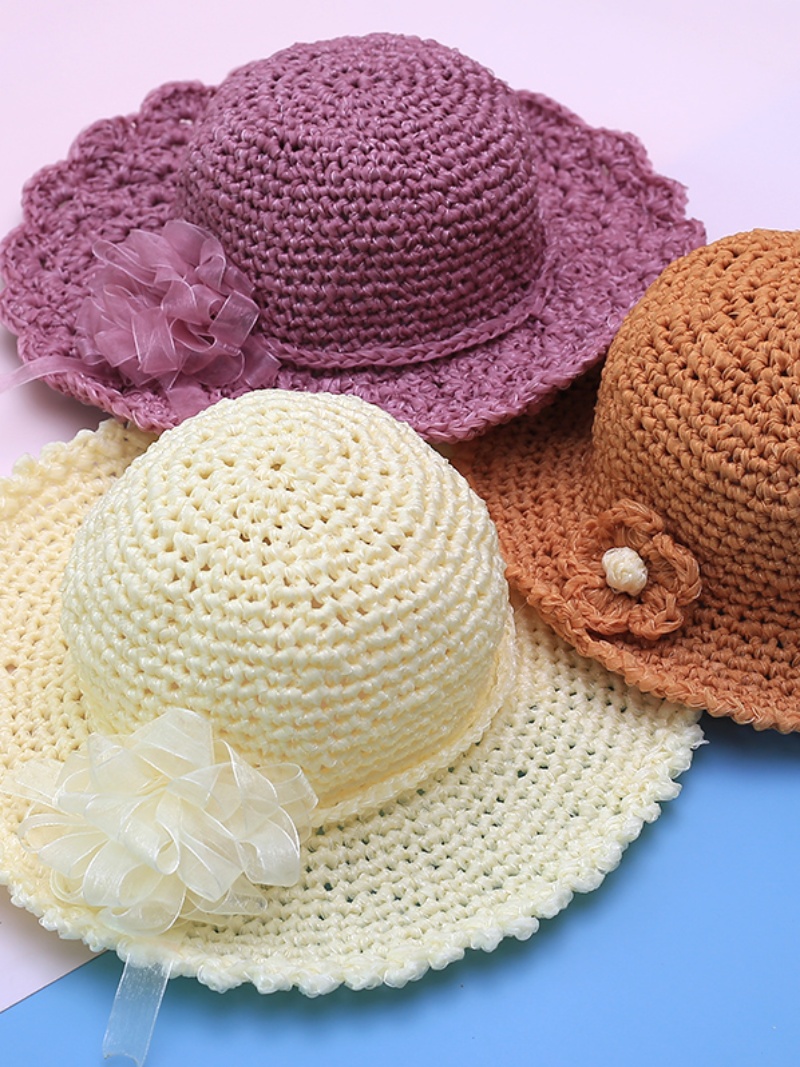 雪纺纱帽子材料包手工diy编织勾帽子丝带套装钩针线钩织太阳帽子