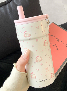可爱316保温杯女生高颜值大容量吸管水杯2025新款办公室泡茶杯子