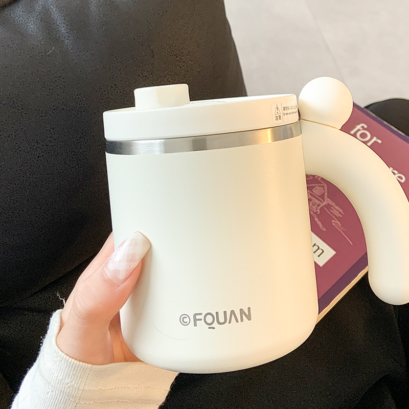 保温杯女生高颜值2025新款办公室马克杯带盖女士不锈钢吸管水杯子