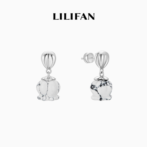 LILIFAN莉莉梵 铃兰松石耳环 银镀金精致小众设计感耳坠时尚耳饰
