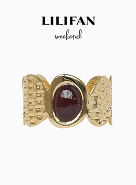 LILIFAN莉莉梵 花生纹路开口珐琅手镯 可调节手饰复古高级饰品