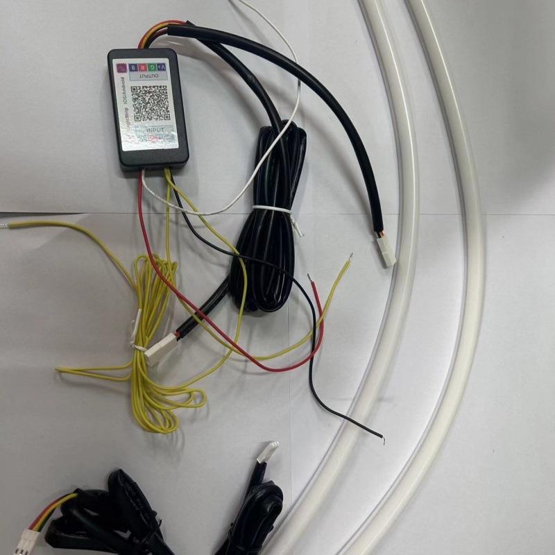 汽车内置启动扫描LED导光幻彩软灯条日行灯 APP控制RGB多模式流光