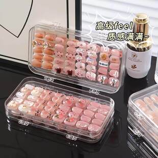 展开一目了然！透明穿戴甲收纳盒美甲片专用收纳盒可折叠旅行便携