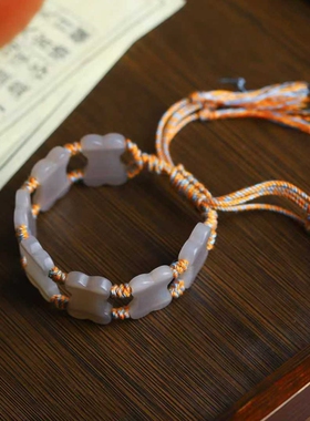 天然新疆和田玉玉器工厂店青海料老料烟紫色工艺品玉石骨头手牌