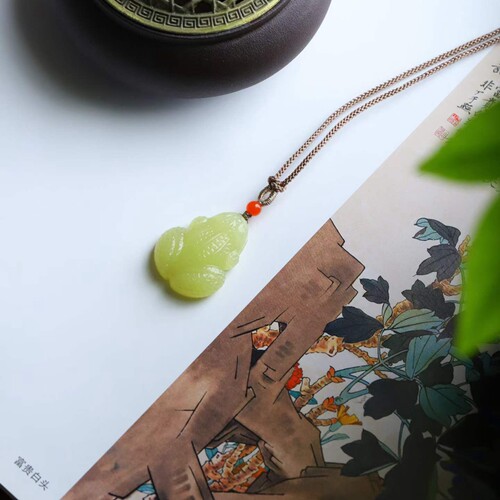天然新疆和田玉玉器工厂店若羌黄口料老料工艺品玉石青蛙吊坠挂件