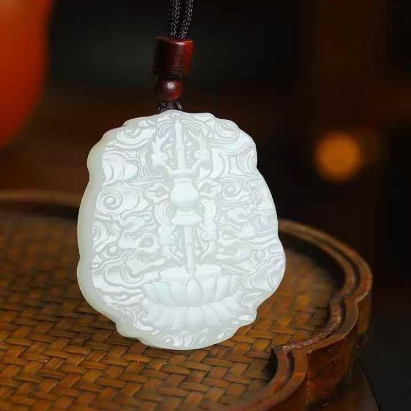 天然新疆和田玉玉器供应链青海料老料玉石工艺品渡母观音吊坠带证