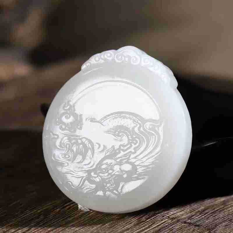 天然新疆和田玉玉器工厂店青海料羊脂级白玉十二生肖龙吊坠挂件