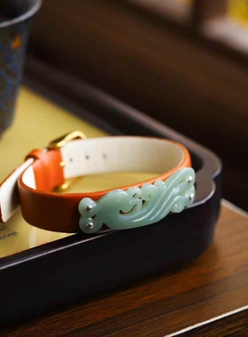 天然新疆和田玉玉器工厂店俄料碧玉老料粉青玉石复古凤凰手牌带证