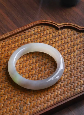 天然新疆和田玉玉器工厂店青海料老料俏烟紫色翠色素面镯女款手镯