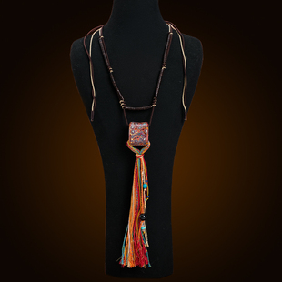 donguan冬官大漆扳指项链漆器首饰原创新中式长款毛衣挂件 思华谦