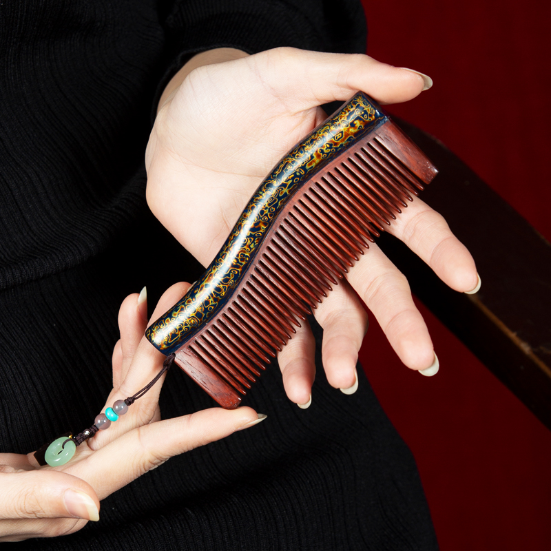 donguan冬官非遗大漆紫檀木梳