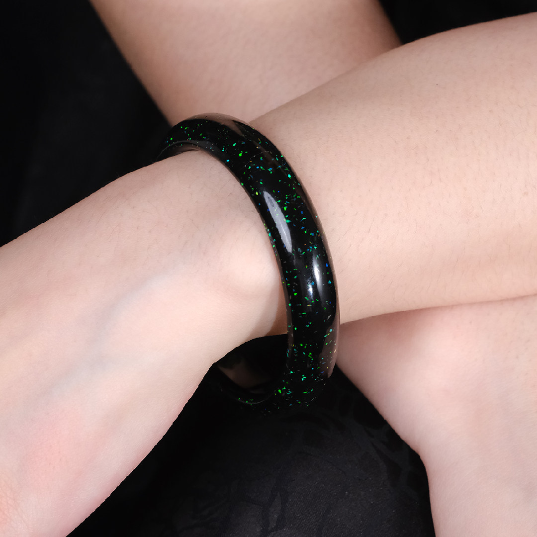 donguan冬官大漆手镯复古精致简约轻奢嵌欧珀民族风藏式北极夜