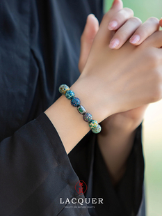 donguan冬官大漆珠手串螺钿漆器男女情侣藏式覆古民族新款沧海丹