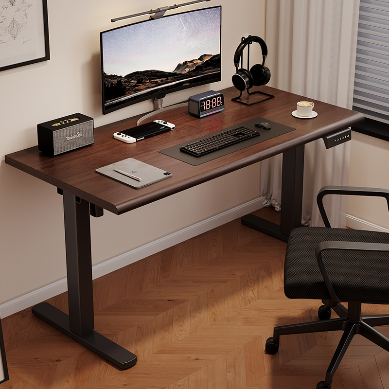 实木电动升降桌电脑桌学习桌