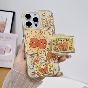闪粉星星人磁吸支架适用三星GALAXYS25fe手机壳S24Ultra女款全包防摔s23+可爱ins风苹果17卡通iphone16promax