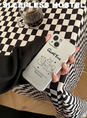 电镀线条小兔适用一加ace竞速版手机壳ace 2v新款oneplus7tpro男8t女9rt/11/10卡通苹果13硅胶iPhone14promax