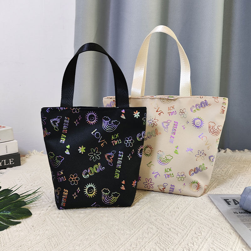 印花手提包女2025新款可爱学生帆布包迷你手拎包休闲便当袋防水,箱包皮具/热销女包/男包,通用款女包,淘宝优惠券,粉丝福利购,淘宝优惠卷