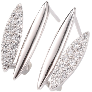 XXOFF【耳畔恋恋】925银耳环简约风双叶子闪钻小众设计耳环耳钉女