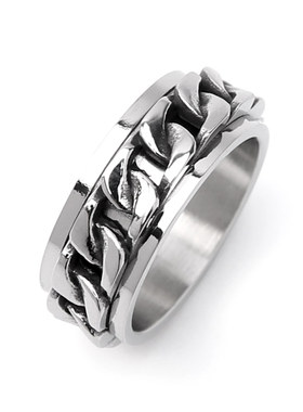 XXOFF潮男复古可转动可开啤酒瓶钛钢戒指个性潮高级戒指男款潮流