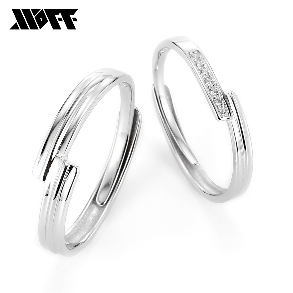 XXOFF925银可调节情侣对戒