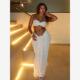 Skirts Set Women Strapless Piece Knot Bandage Midnig Tops