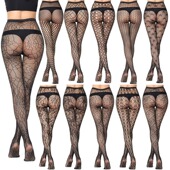 Pantyhose Fishnet Sexy Women Hollow Solid Lace Lingerie