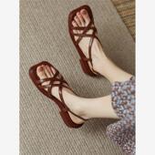 flat Roman Ancient women sandals for 平底绑带女鞋 belt shoes
