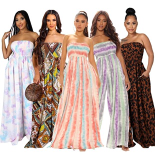 抹胸宽松长裤女装连体阔腿裤women wrap chest trousers jumpsuit