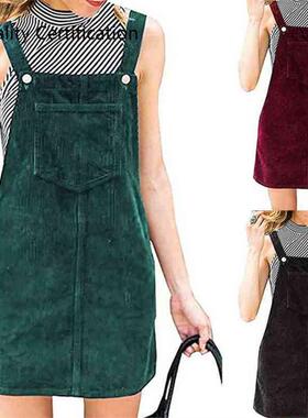 Dress Female Vintage Party Dress Loose Suspender Sundress