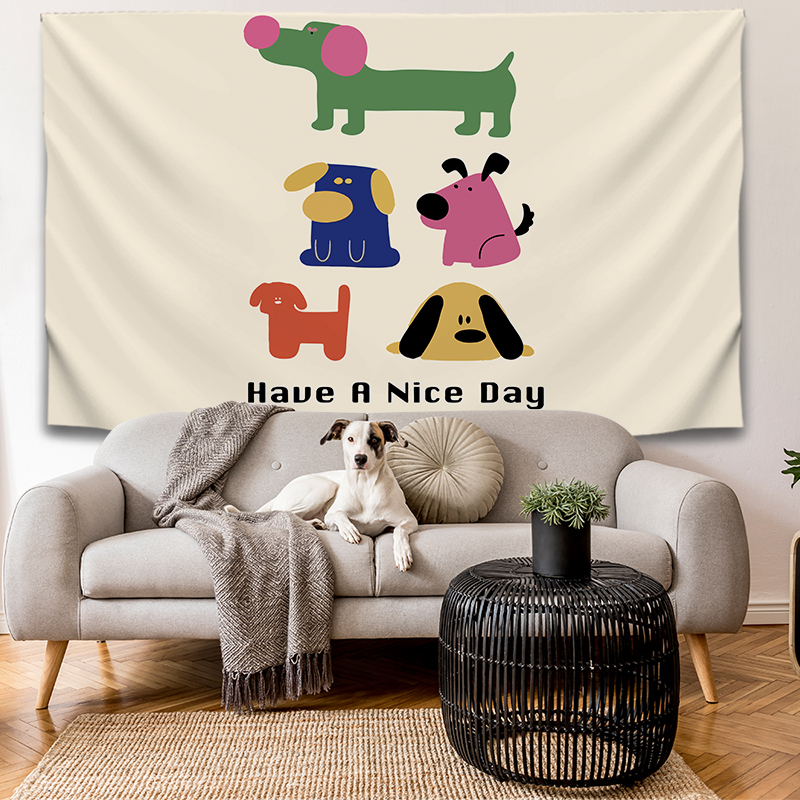 卡通野营郊游挂布露营酒吧大号