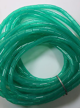 10米绿色阻燃PE缠绕管绕线管束线管带理线器集线器绝缘包线管厨房