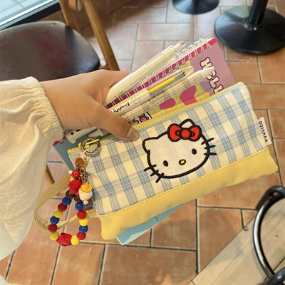 韩系可爱猫咪笔袋ins高颜值大容量学生卡通文具收纳袋便携铅笔盒