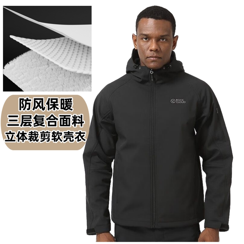 连帽加绒防风保暖外套男M1