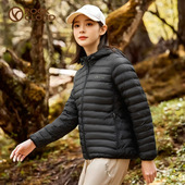 RockCloud岩云冬季 保暖连帽女羽绒服可内胆700蓬鹅绒轻薄保暖外套