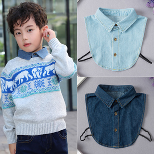 毛衣卫衣装 假衣领韩版 饰领牛仔衣领 领春秋冬季 儿童假领子内搭衬衫