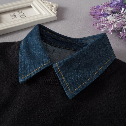 男女通用牛仔假领子毛衣卫衣装饰