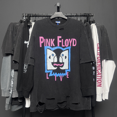孤品手工!平克弗洛伊Pink Floyd1994The Division Bell破洞真两件