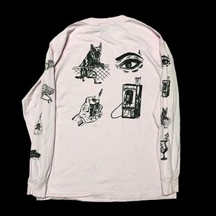 重磅270克！厚重感！美式vintage高街潮牌=长袖T恤男宽松打底衫