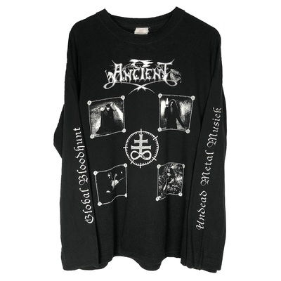 金属乐队朋克嬉皮摇滚高街暗黑朋克阴郁风哥特字母INS小众长袖T恤