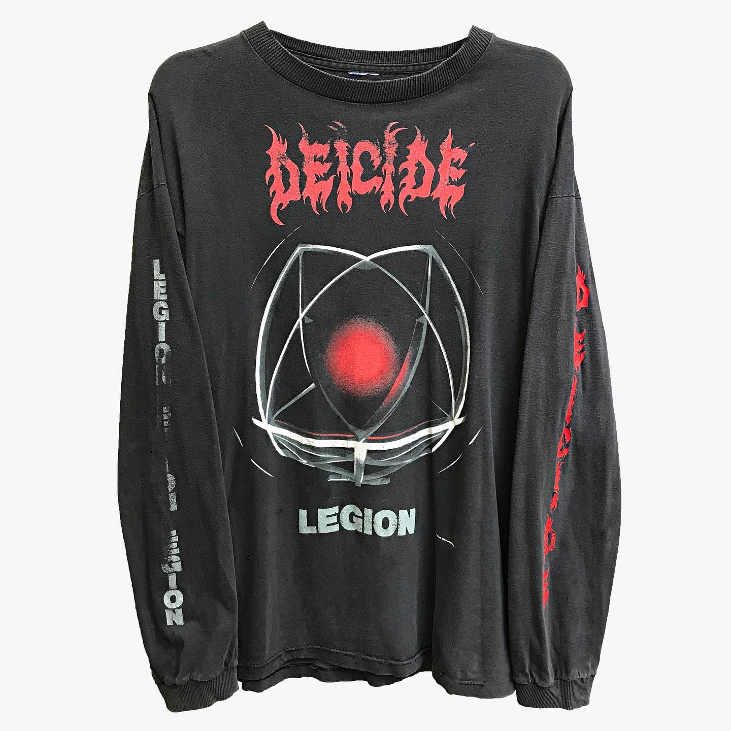 美式重磅复古Deicide弑神者乐队高街hiphop男女情侣款长袖T恤