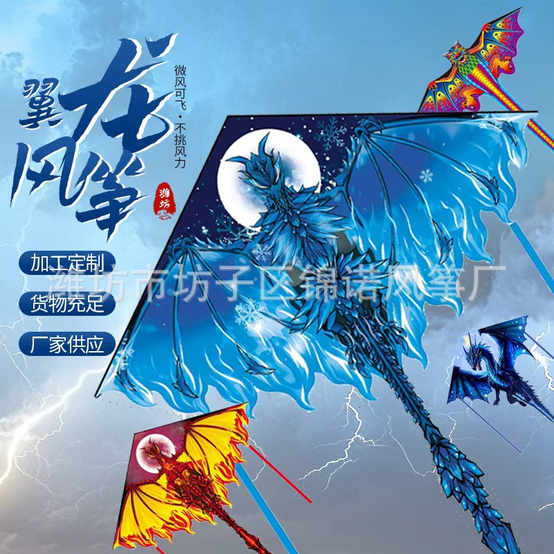 恐龙风筝翼龙儿童长尾带线轮微风