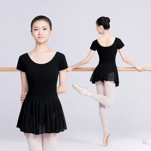 现货新款舞蹈练功服女短袖舞蹈服