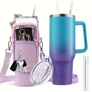 40 Ounce Tumbler With Handle Straw Lid And Tote Bag不倒翁