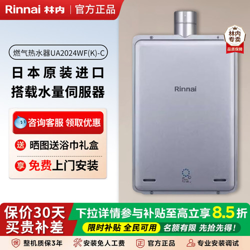 林内热水器强排式20升日本进口