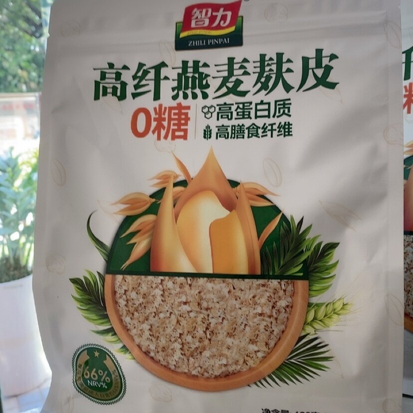 智力0糖高纤燕麦麸皮420克独立包装营养健康即食早餐蛋白质膳食纤图片