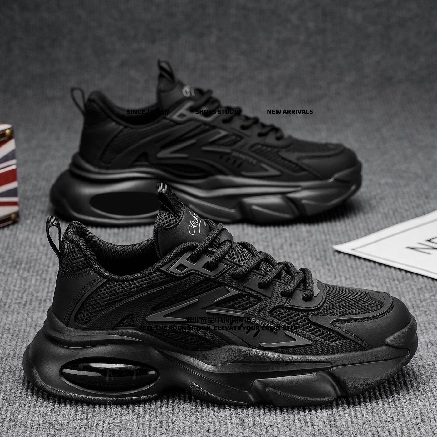 晋江雅望老爹鞋男鞋夏季新款透气网面鞋子男潮流百搭厚底运动鞋休