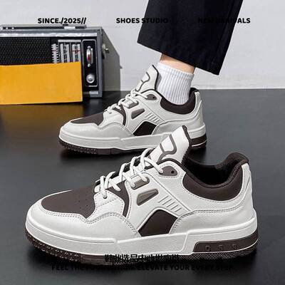 温州市百奇鲨鞋业秋季男鞋新款透气小白鞋子男学生潮流百搭厚底低