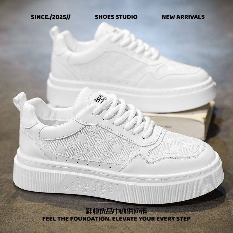 合成鞋业夏季男鞋新款透气小白鞋子男潮流百搭厚底运动鞋休闲板鞋