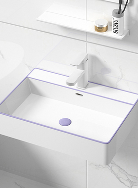 紫色方形洗脸盆陶瓷小号壁挂盆洗手盆挂墙式水池水盆洗漱面盆