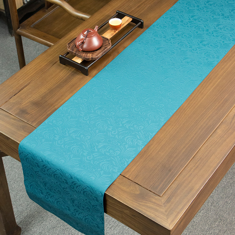 满庭芳国色新中式桌旗防水禅意茶席高端茶台茶桌餐桌茶几垫布桌布